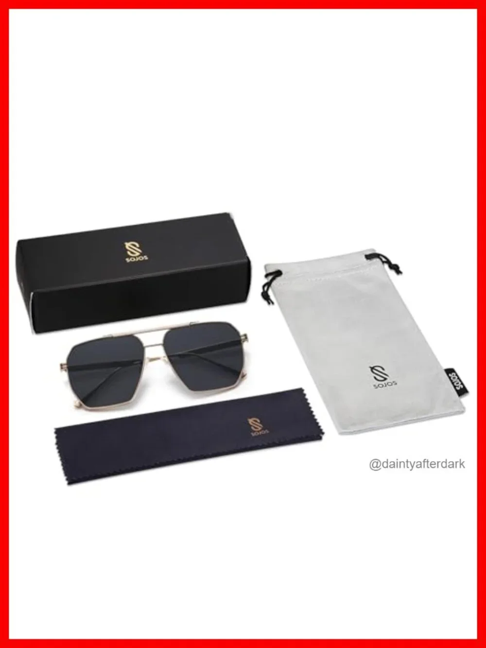 Retro Oversized Square Polarized Sunglasses Metal Frame UV Protection
